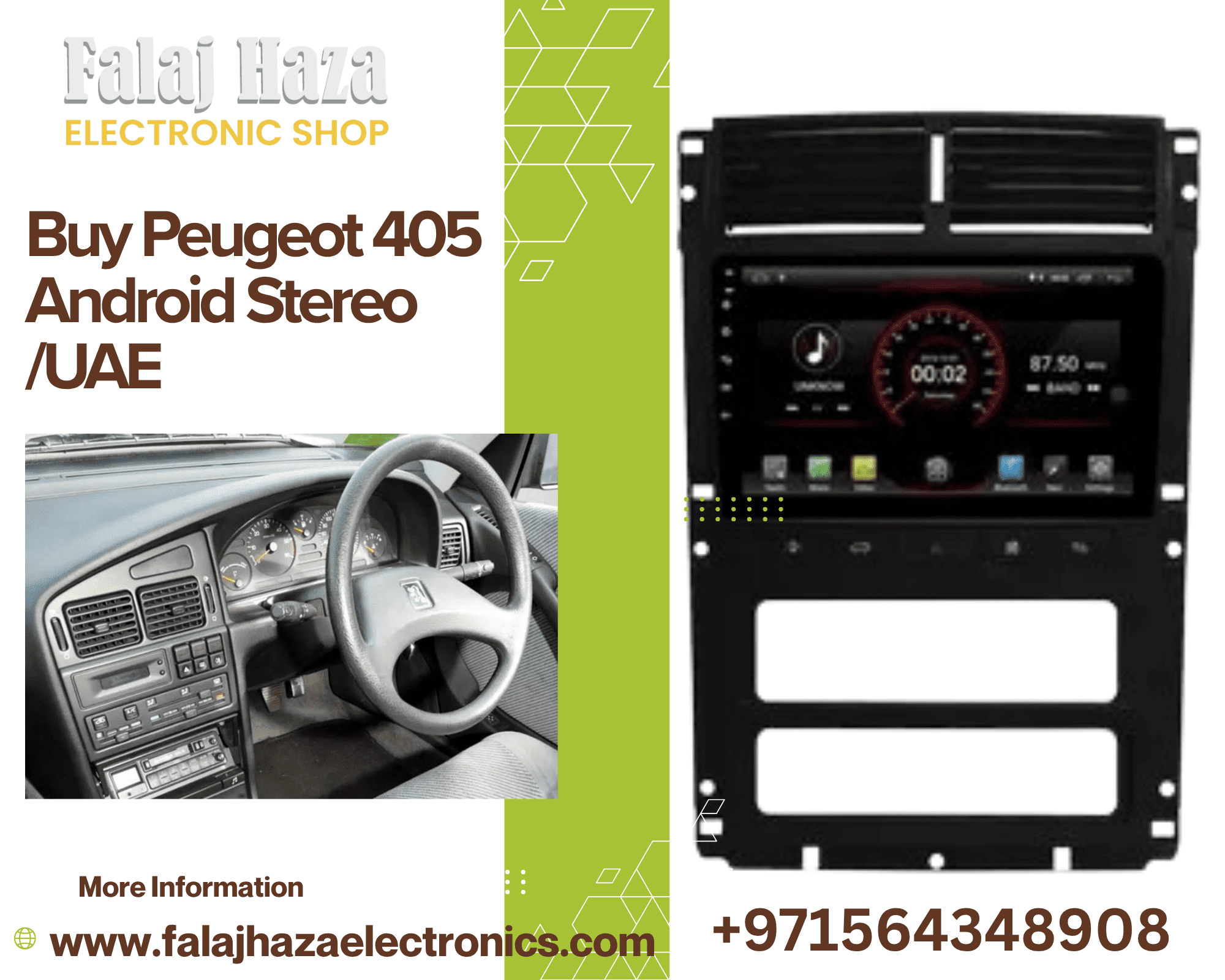 Buy Peugeot 405 Android Stereo /UAE