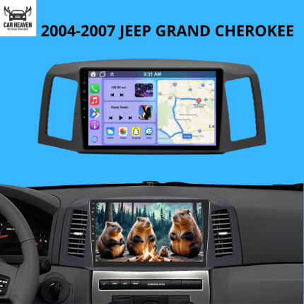 JEEP GRAND CHEROKEE (2004-2007) Android Auto & Apple CarPlay Stereo – 9-Inch Touchscreen, GPS Navigation, Bluetooth (Android 10, 4GB RAM + 64GB ROM)