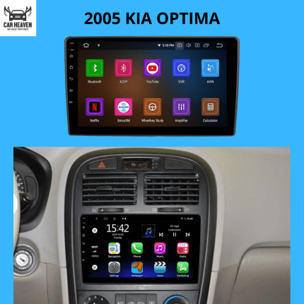 Car Heaven (Android) (2005) KIA Optima Android Head Unit – 10-inch Screen, Apple CarPlay, GPS, Bluetooth (Android Auto, Wi-Fi)
